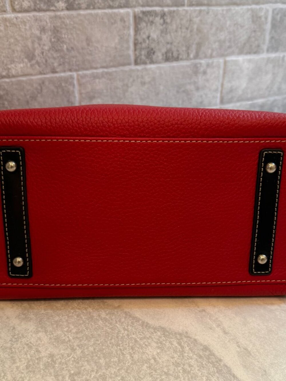 Dooney & Bourke Red Pebbled Leather Gracie Shoulder Bag - Picture 3 of 5
